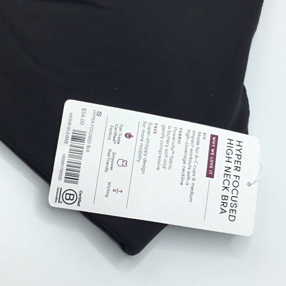 NWT Athleta Black High Neck Hyper Focused Bra - Picture 10 of 12